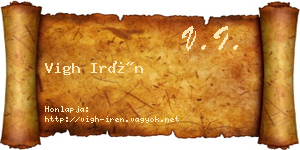Vigh Irén névjegykártya